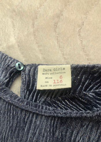 Zara Kız Çocuk Gri Piliseli Elbise