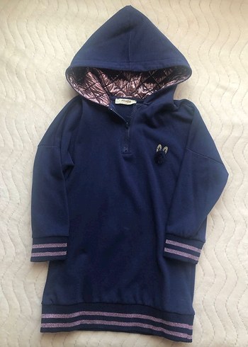 Kız Çocuk Kapüşonlu Mavi Sweatshirt