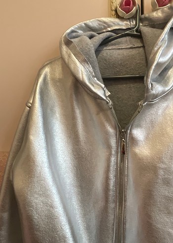 Zara Gri Deri Fermuarlı Kadın Ceket