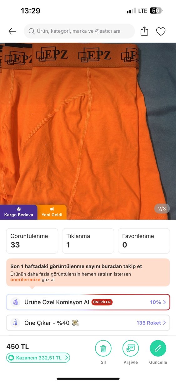 EPZ Marka 3lü Erkek Boxer Seti - Görsel 2