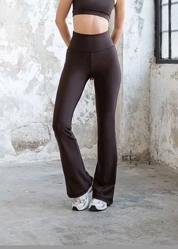 Marks & Spencer (M&S) kahverengi bol paça tayt - Görsel 2