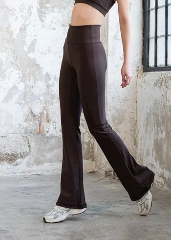 Marks & Spencer (M&S) kahverengi bol paça tayt - Görsel 3