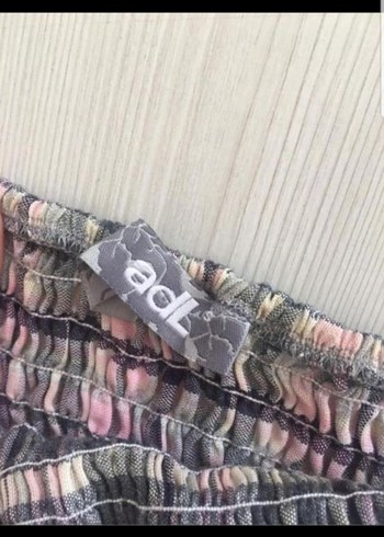 Pembe Gri Ekose Kemerli Straplez Tulum - Görsel 3