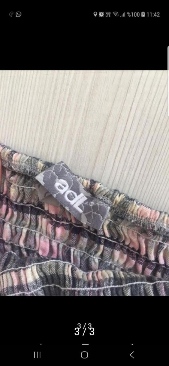 Pembe Gri Ekose Kemerli Straplez Tulum - Görsel 3