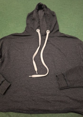 Gri Kapüşonlu Rahat Kesim Sweatshirt