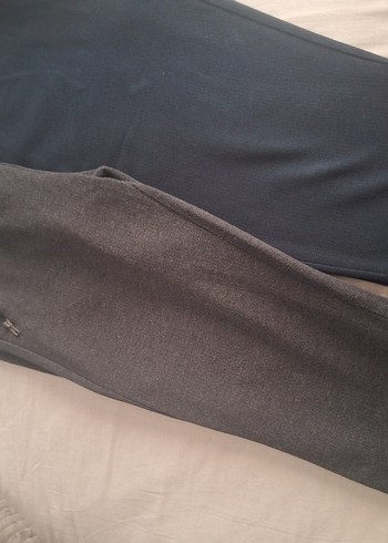 Gri Elastik Belli Hamile Eşofman 2 adet gri ve lacivertli - Görsel 3