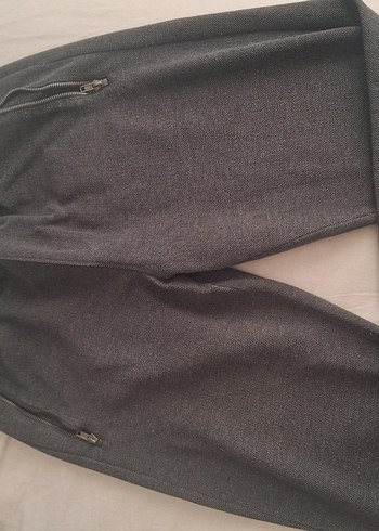 Gri Elastik Belli Hamile Eşofman 2 adet gri ve lacivertli - Görsel 4