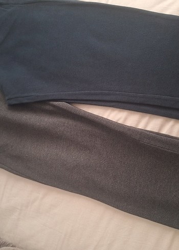 Gri Elastik Belli Hamile Eşofman 2 adet gri ve lacivertli - Görsel 2