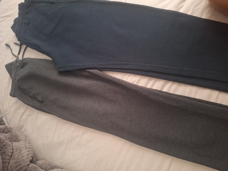 Gri Elastik Belli Hamile Eşofman 2 adet gri ve lacivertli - Görsel 2