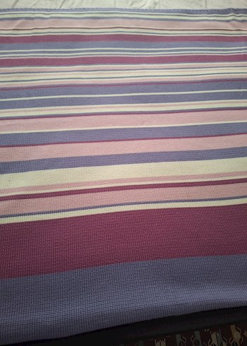 Lila Çizgili Yatak Örtüsü battaniye - Görsel 4