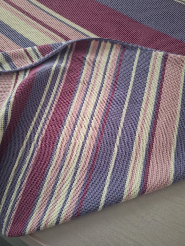 Lila Çizgili Yatak Örtüsü battaniye - Görsel 3