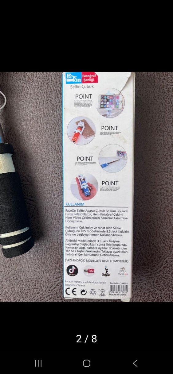 Siyah Mini Selfie Çubuğu ve Tripod - Görsel 2