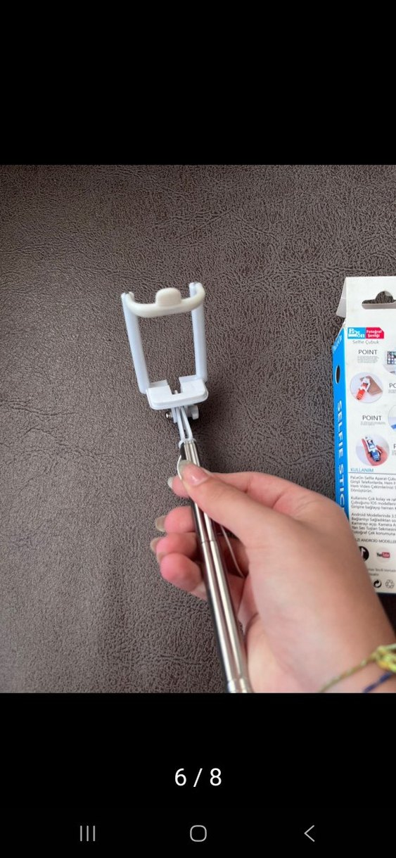 Siyah Mini Selfie Çubuğu ve Tripod - Görsel 5