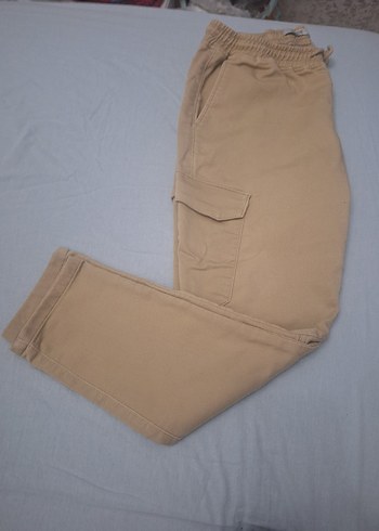 Bej Erkek Rahat Kesim Kargo Pantolon - Görsel 4