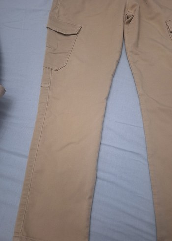 Bej Erkek Rahat Kesim Kargo Pantolon - Görsel 8