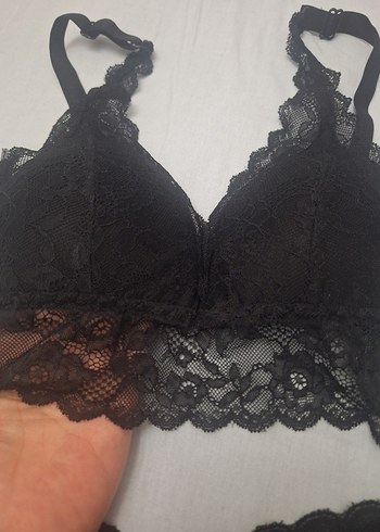 Siyah Dantelli Goth Mini Sütyen ve Külot Takımı sıfır beden 80 - Görsel 2