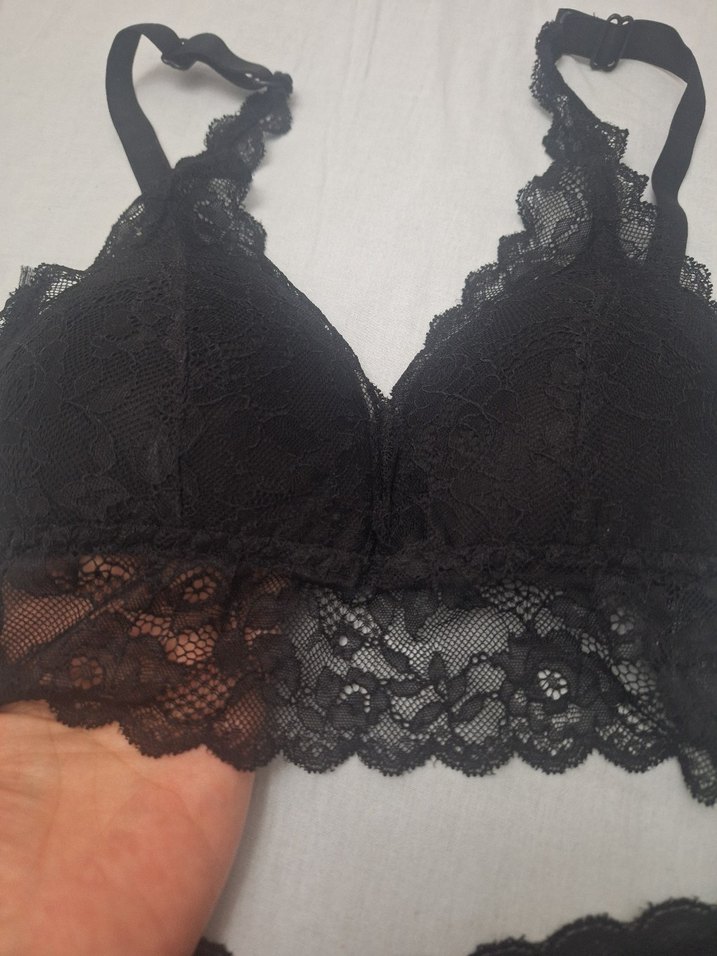 Siyah Dantelli Goth Mini Sütyen ve Külot Takımı sıfır beden 80 - Görsel 2