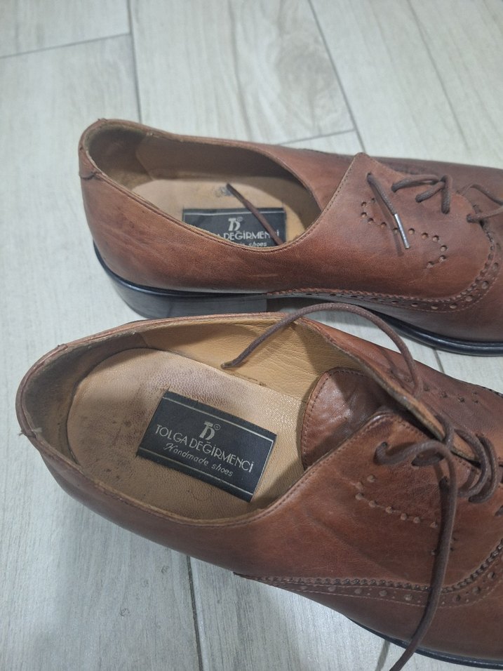 Kahverengi Deri Klasik Erkek Ayakkabı - Görsel 5