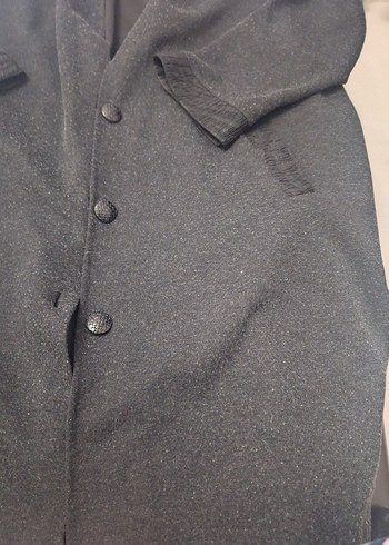 Düğmeli Midi Kadın Keten Kaban - Görsel 4