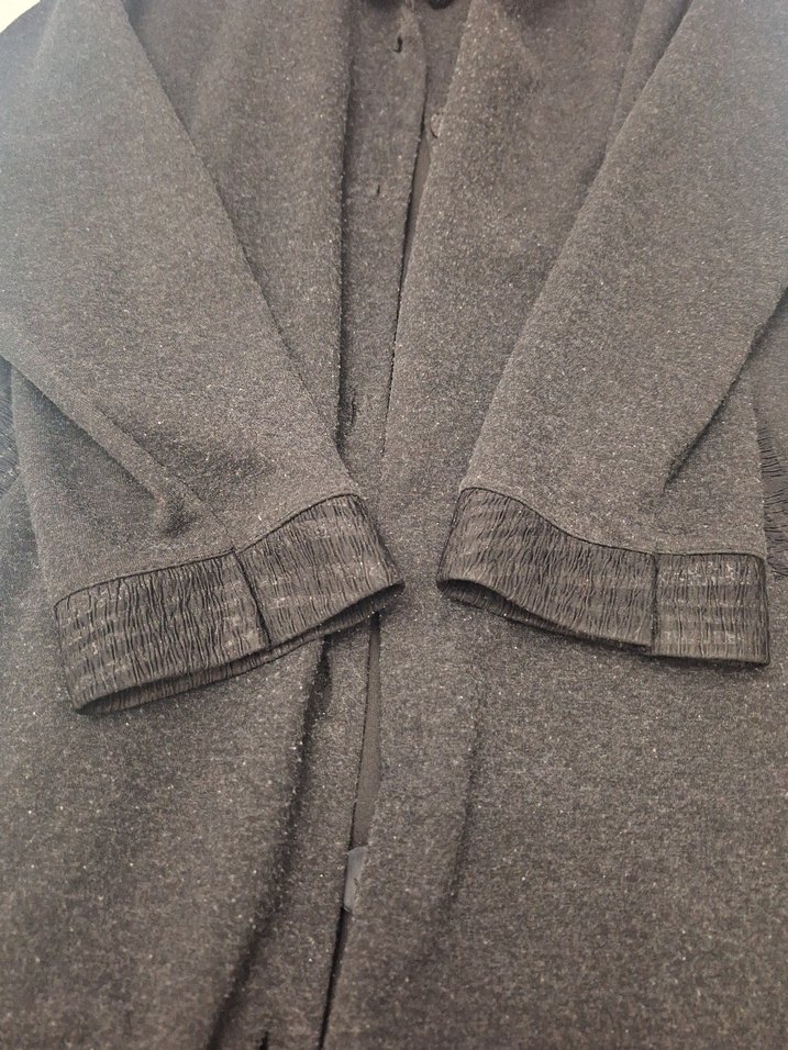 Düğmeli Midi Kadın Keten Kaban - Görsel 2