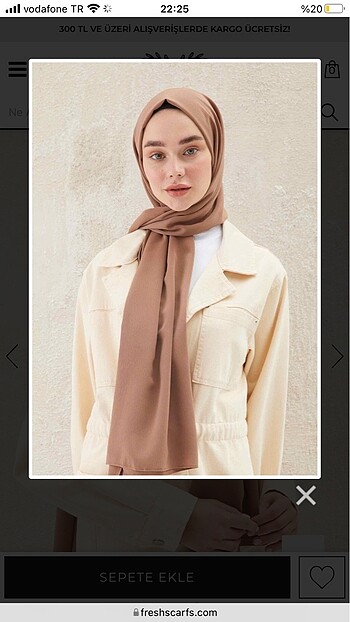 Freshscarf Medine ipeği krinkıl sıcak kahve