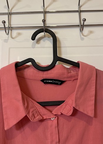 LC Waikiki Pembe tesettür gömlek