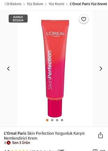 loreal paris skin perfection yorgunluk karşıtı nemlendirici krem