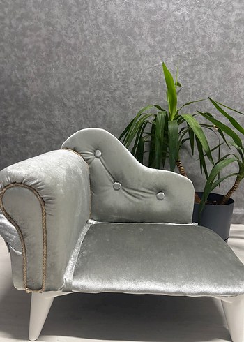 Gri Kadife Kedi/ köpek/ Çocuk Koltuğu - Görsel 5
