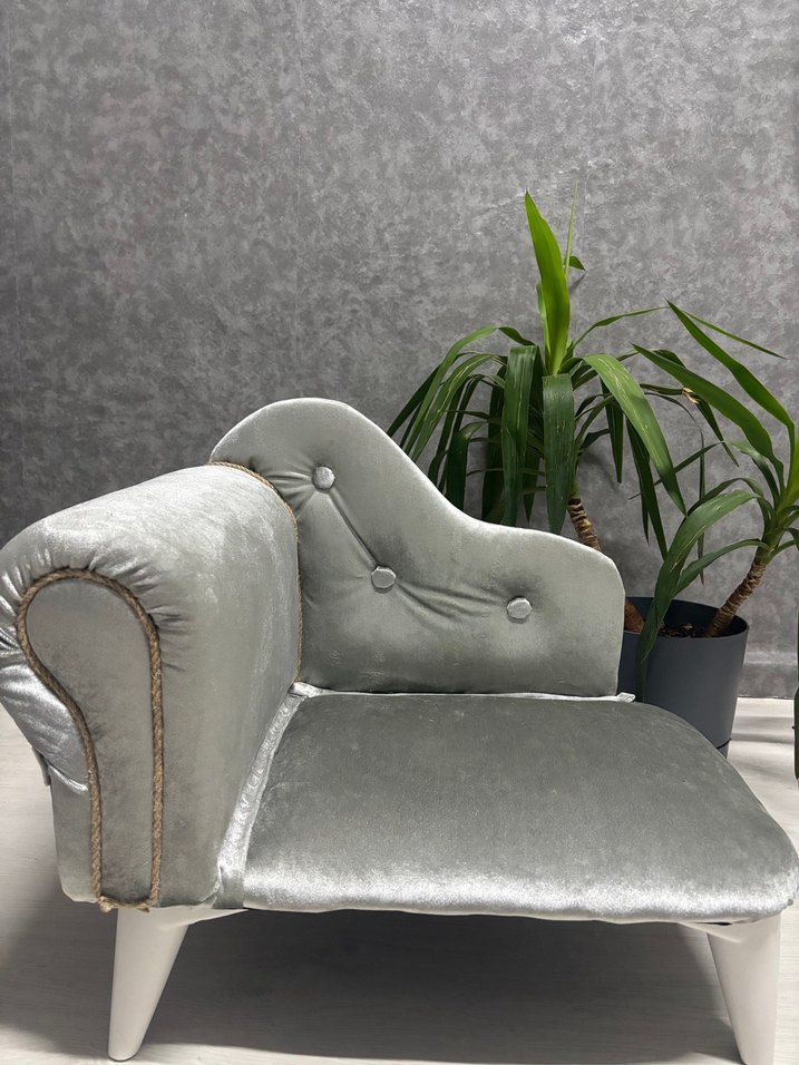 Gri Kadife Kedi/ köpek/ Çocuk Koltuğu - Görsel 5