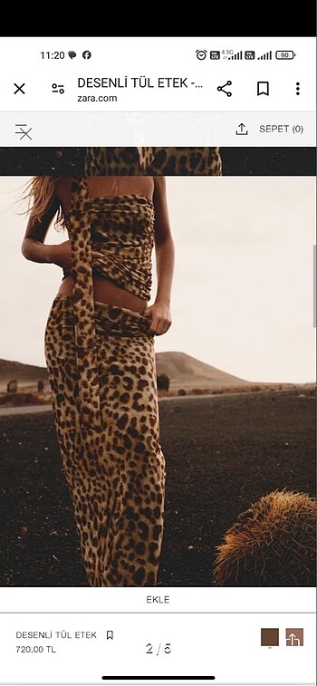 Zara leopar etek