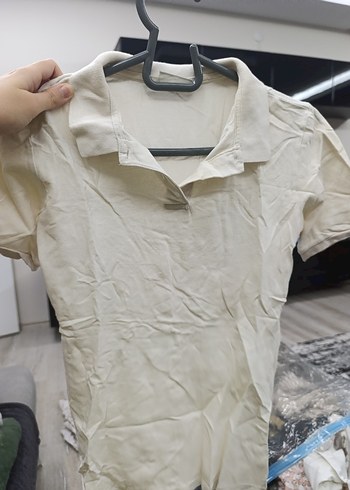 Erkek Beyaz Kısa Kollu Polo Yaka Tişört - Görsel 3