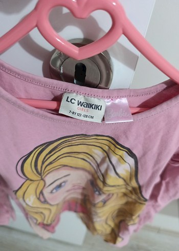 Kız Çocuk Pembe Barbie Baskılı Uzun Kollu Tişört - Görsel 2