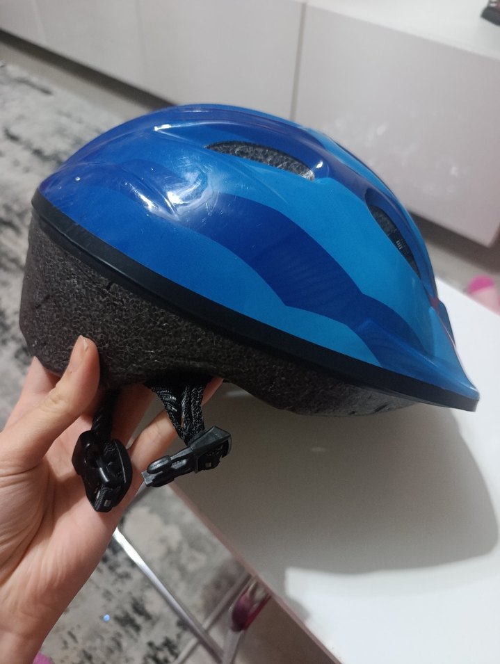 Mavi Biker Stil Bisiklet Kaskı - Görsel 2