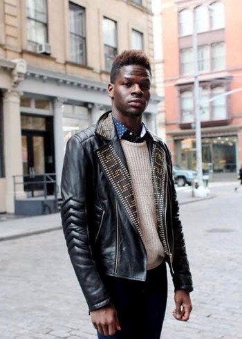 Versace x H&M Altın Detaylı Deri Biker Ceket - Görsel 6