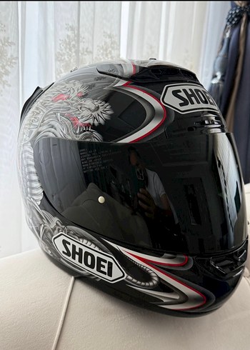 Parlak Siyah Baskılı Biker Kask ( SHOEI ) - Görsel 8