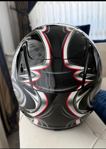 Parlak Siyah Baskılı Biker Kask ( SHOEI ) - Görsel 7