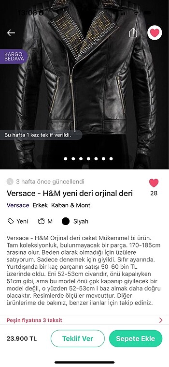VEESACE & HM deri ceket - Görsel 10