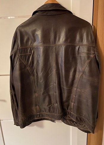 Derimod Kahverengi Deri Biker Ceket