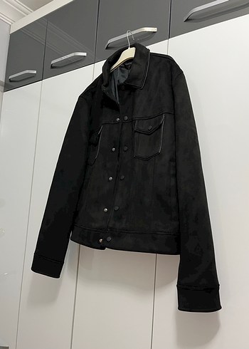 Erkek Siyah Denim Ceket, Regular Fit, Uzun Kollu - Görsel 8