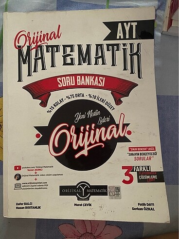 Orijinal ayt matematik soru bankası 2024