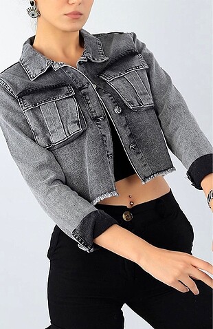 Crop kot ceket