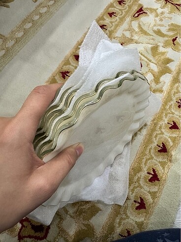  Beden Glore solid altın yaldızlı pasta takımı 6lı