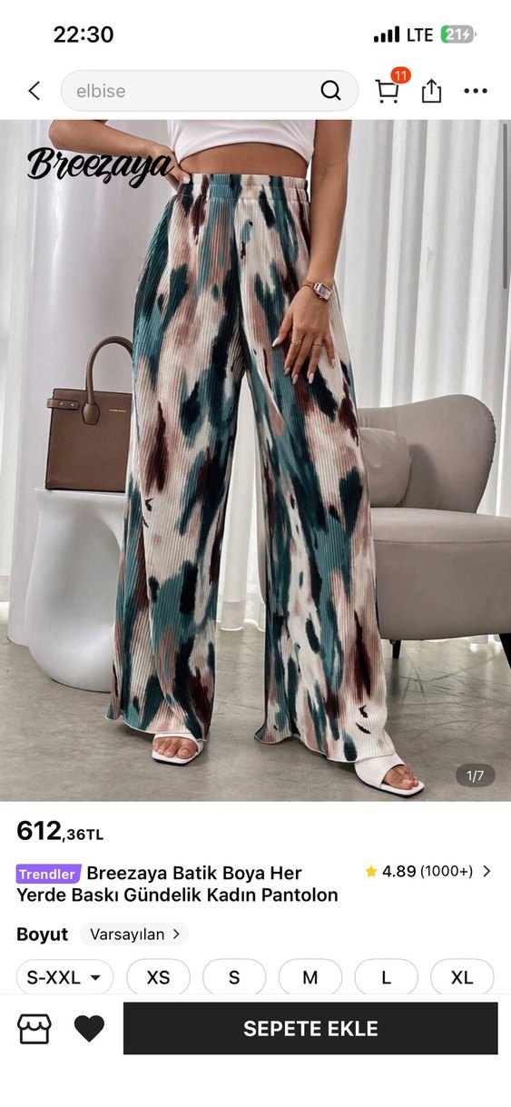 SHEIN Kadın Bohem Uzun Pliseli Takım - Görsel 3