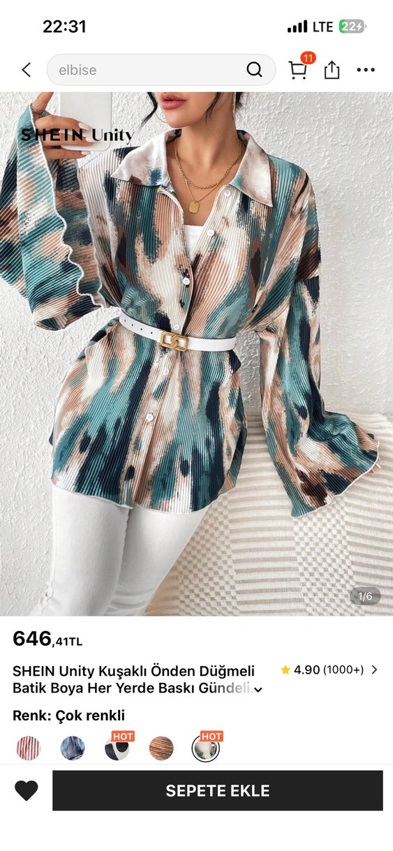 SHEIN Kadın Bohem Uzun Pliseli Takım - Görsel 2