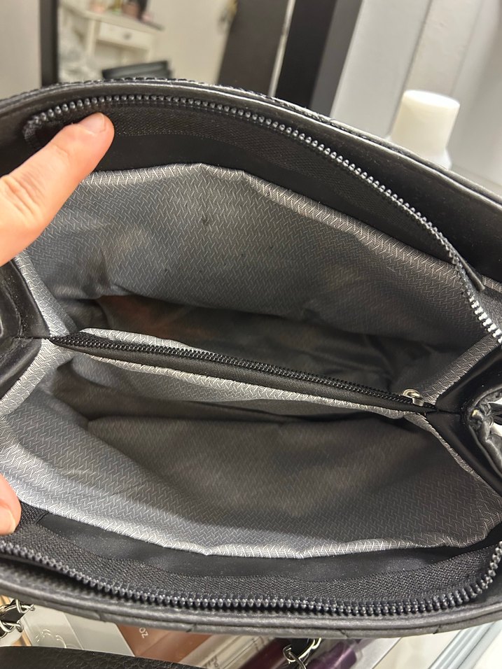 Zincir Detaylı Siyah Deri Kadın Çanta - Görsel 3