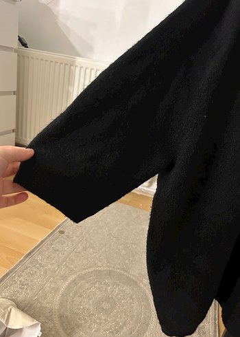 Düğmeli Siyah Yün Kadın Gömlek - Görsel 2