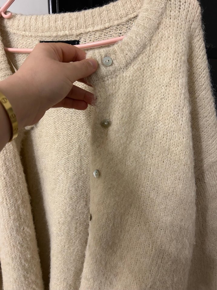 Beyaz Triko Midi Kadın Hırka - Görsel 2