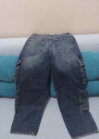 Pull and Bear Pull and bear Mavi Denim Kargo Pantolon