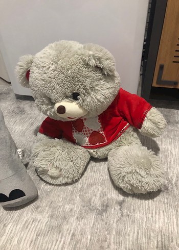 Gri Peluş Fil ve Ayıcık Oyuncaklar - Görsel 3