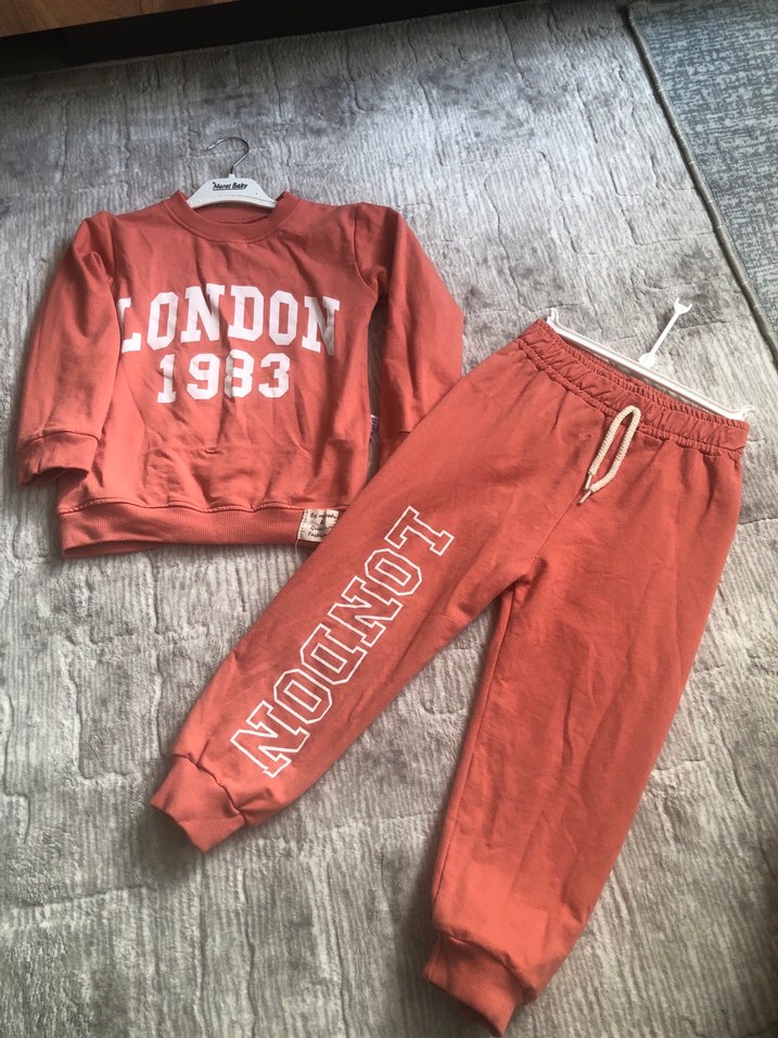 Kırmızı Erkek Çocuk Sweatshirt ve Eşofman Takımı - Görsel 2